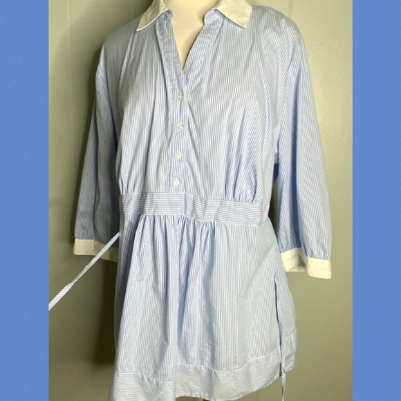 Motherhood Maternity Tops - Motherhood Maternity Blue/White Striped Shirt 1X